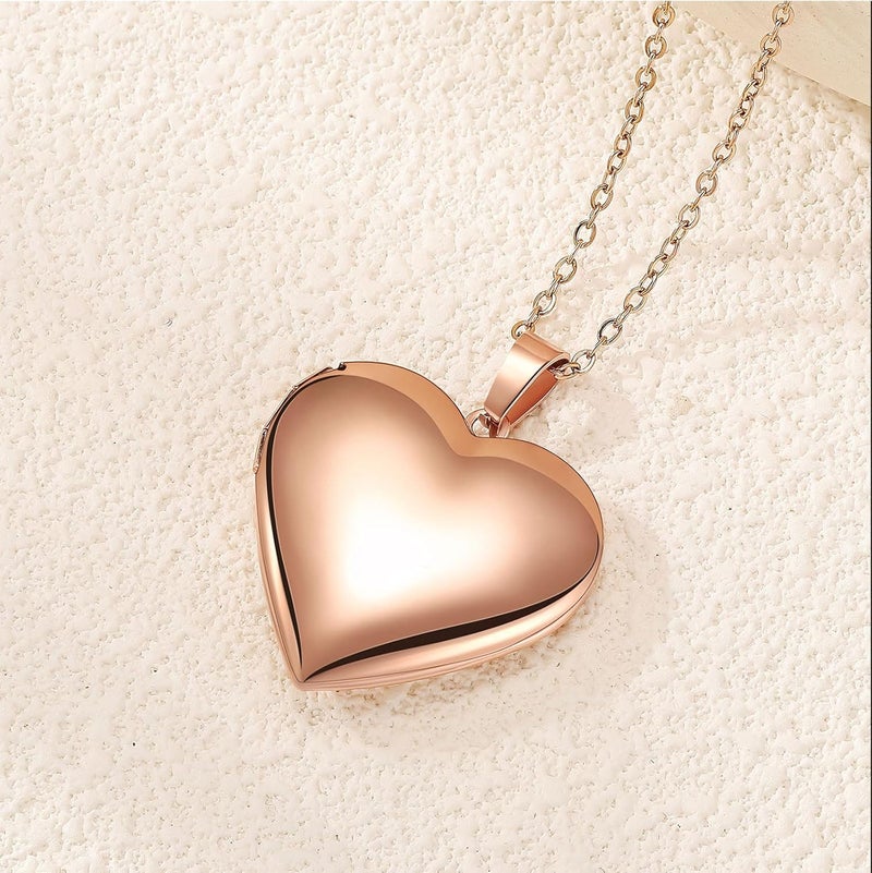 PHOCKSIN Locket Necklace for Women Black/Gold/Silver Locket Necklace Oval/Round/Heart Photo Necklace New Years Gifts for Girls - Image 5